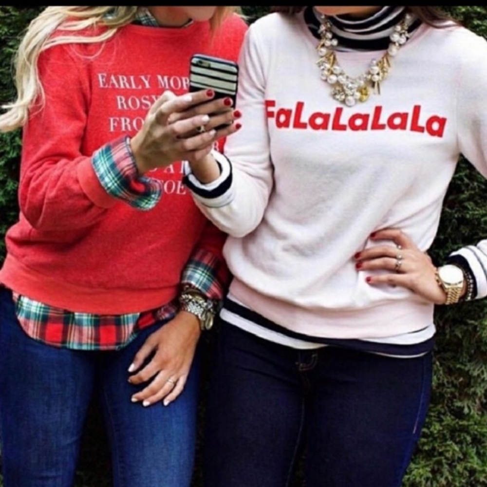 NEW Wildfox Falalala Holiday Jumper Sweatshirt